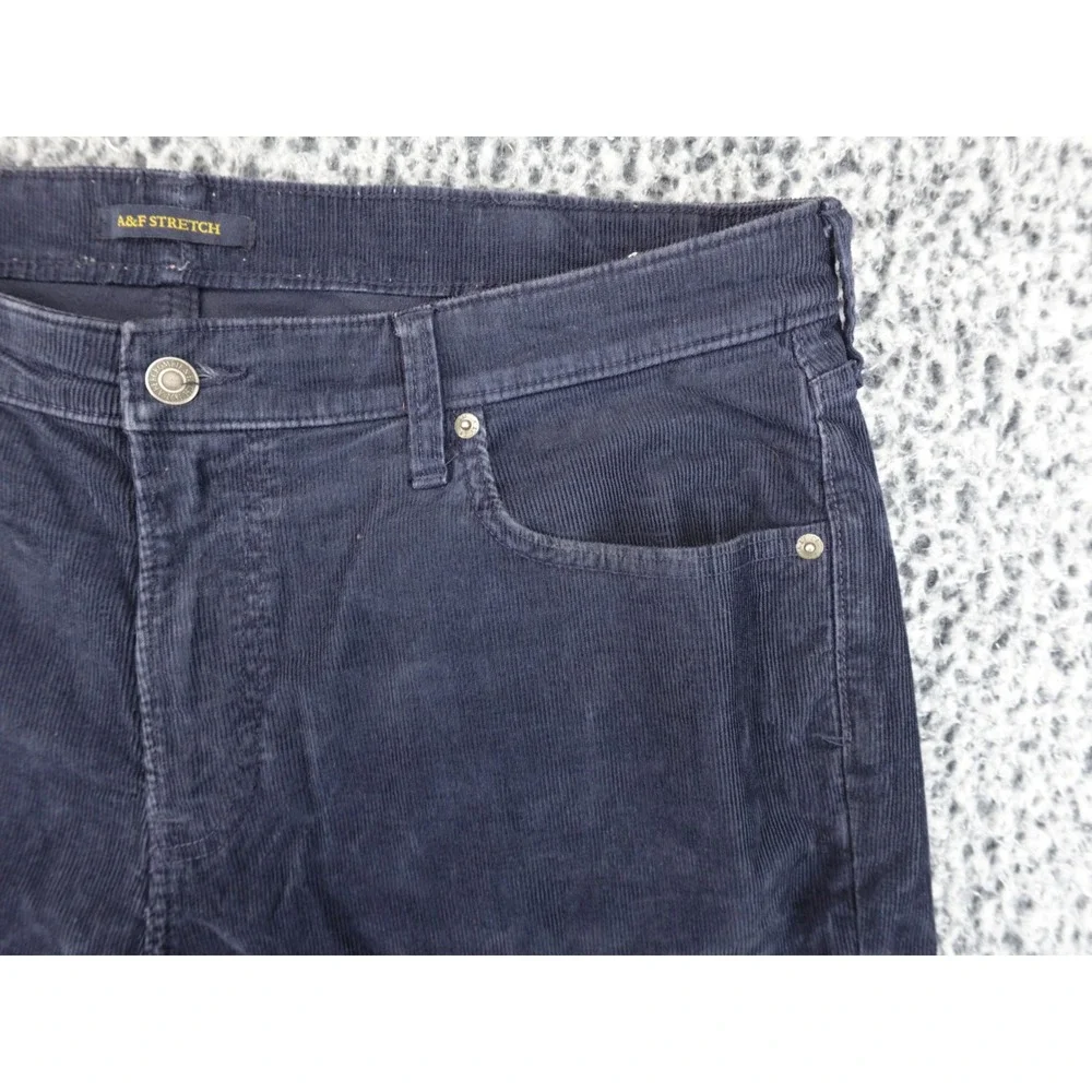 Abercrombie & Fitch Corduroy Shorts Mens 36 Navy Blue Good Cut‎ Off Stretch